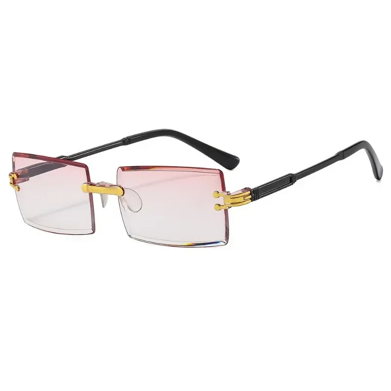 The New Trend Rimless Square Sunglasses   Fashion Ins Network Red Street Shot Hipster  Light and Convenient Visual Clarity