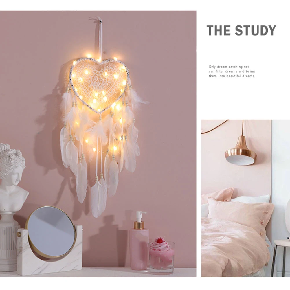 

Creative Heart Shaped Dream Catcher Pendant Hanging Wind Chime Decor For Bedroom Living Room Car Party Long Lasting Non