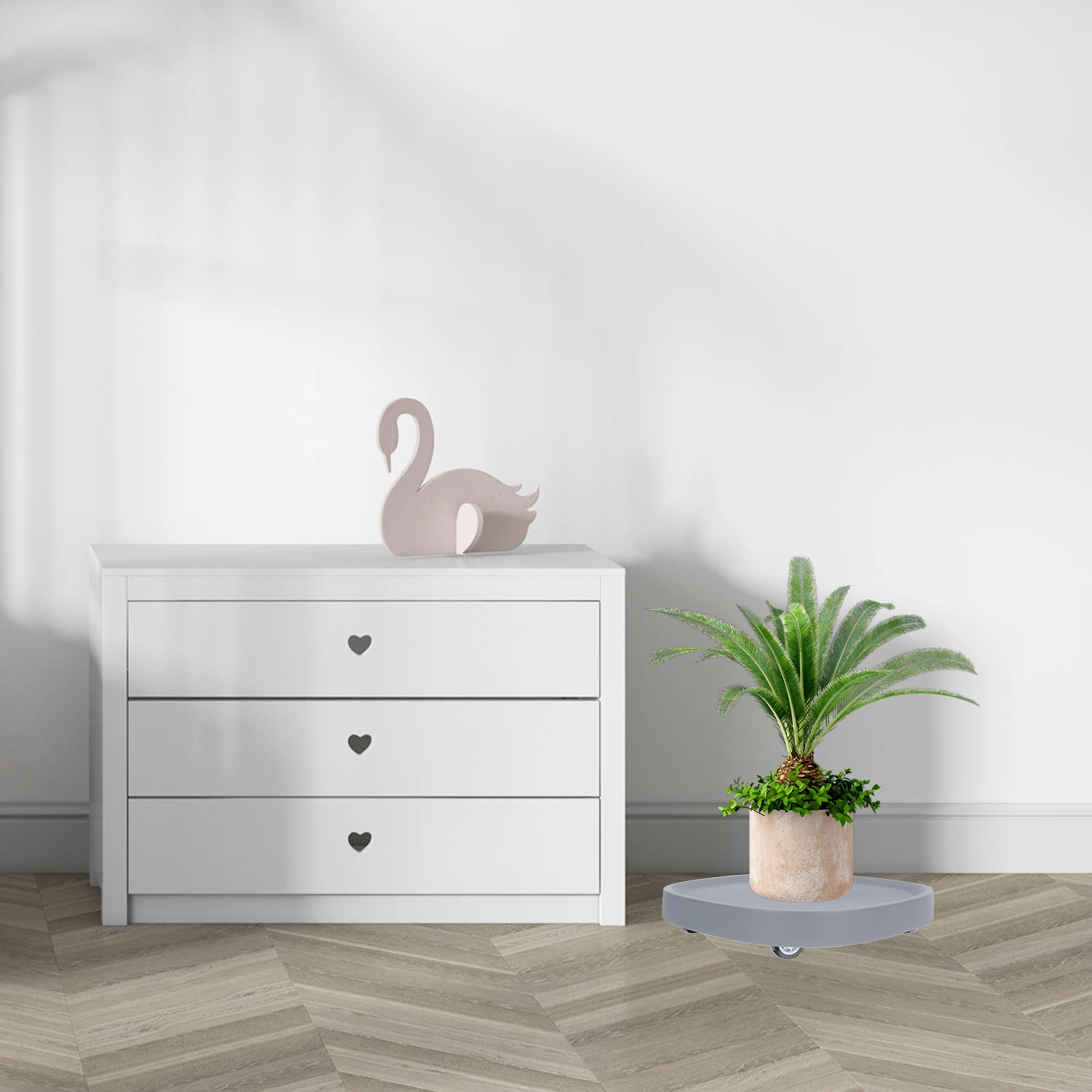 

1Pcs Movable Pot Tray Universal Wheel Rack Thick Plastic Flowerpot Holder Strong Durable Plant Pot