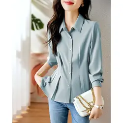 2023 Autumn New Women's Wear Simple and Elegant Shirt Fashion Versatile Comfortable Casual Intellectual Shirt Top