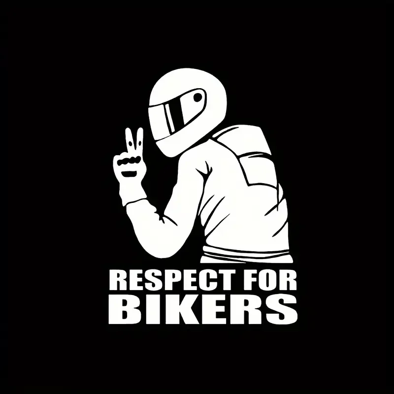 PVC Respect for Bikers Decal - Reflective Motorcycle Stickers for Car Body, Helmet - Durable & Weatherproof Vinyl Motorbike Deca
