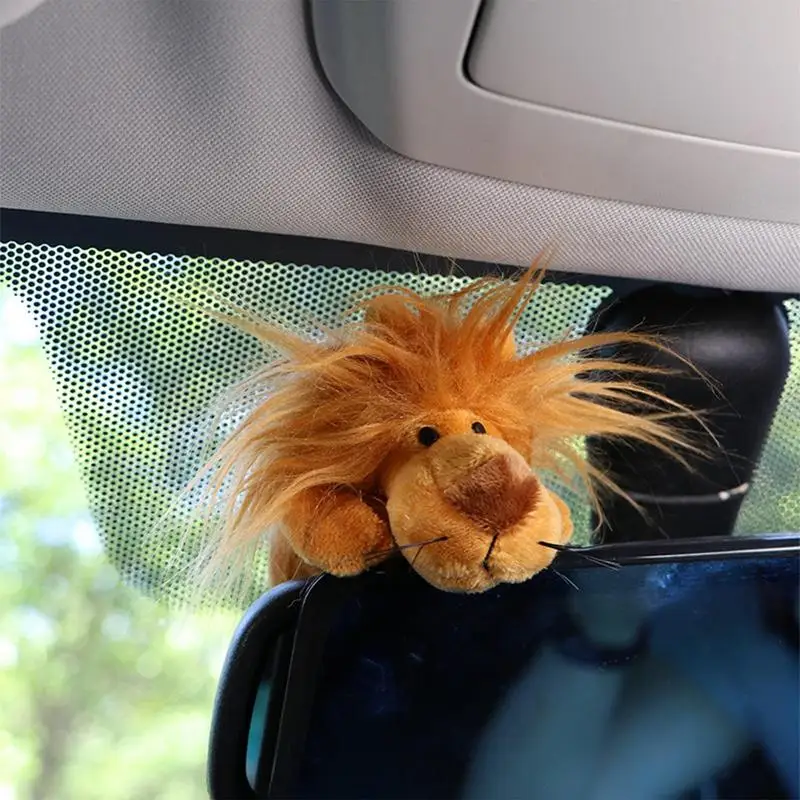 Car Ornaments For Dashboard Dashboard Ornament Stuffed Animal Cartoon Lion Collectible Dolls Dashboard Doll Stuffed Toys Car