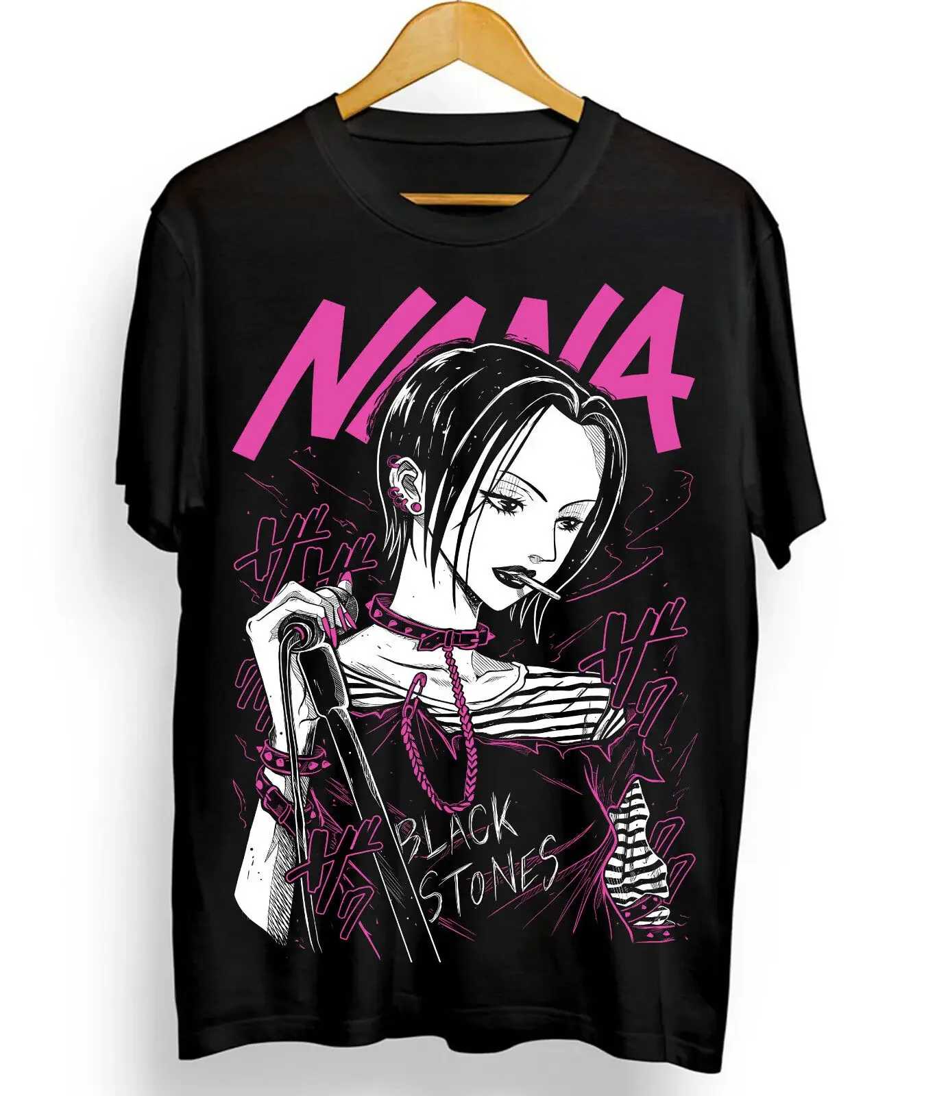 Nana Osaki Unisex T-Shirt,Black Stones Manga Anime Graphic Tee Shirt All Size