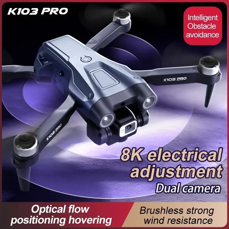 

K103 PRO Quadcopter Drone: 4K Dual Cameras, Laser Avoidance, GPS, Brushless Motor RC - Fast Delivery