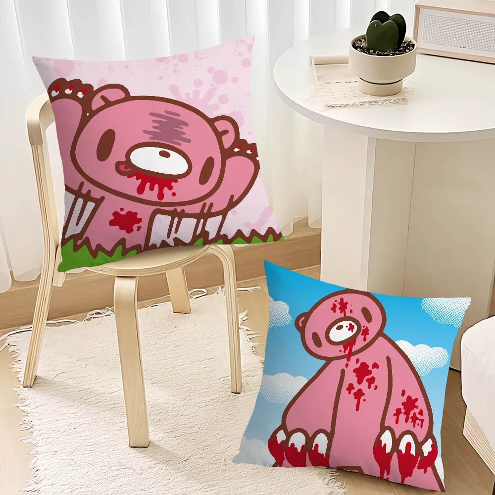 Cute G-Gloomys Bear Cartoon Pillow Case Sofa Decorative Home Double-sided Printing Short Plush Cushion Cover