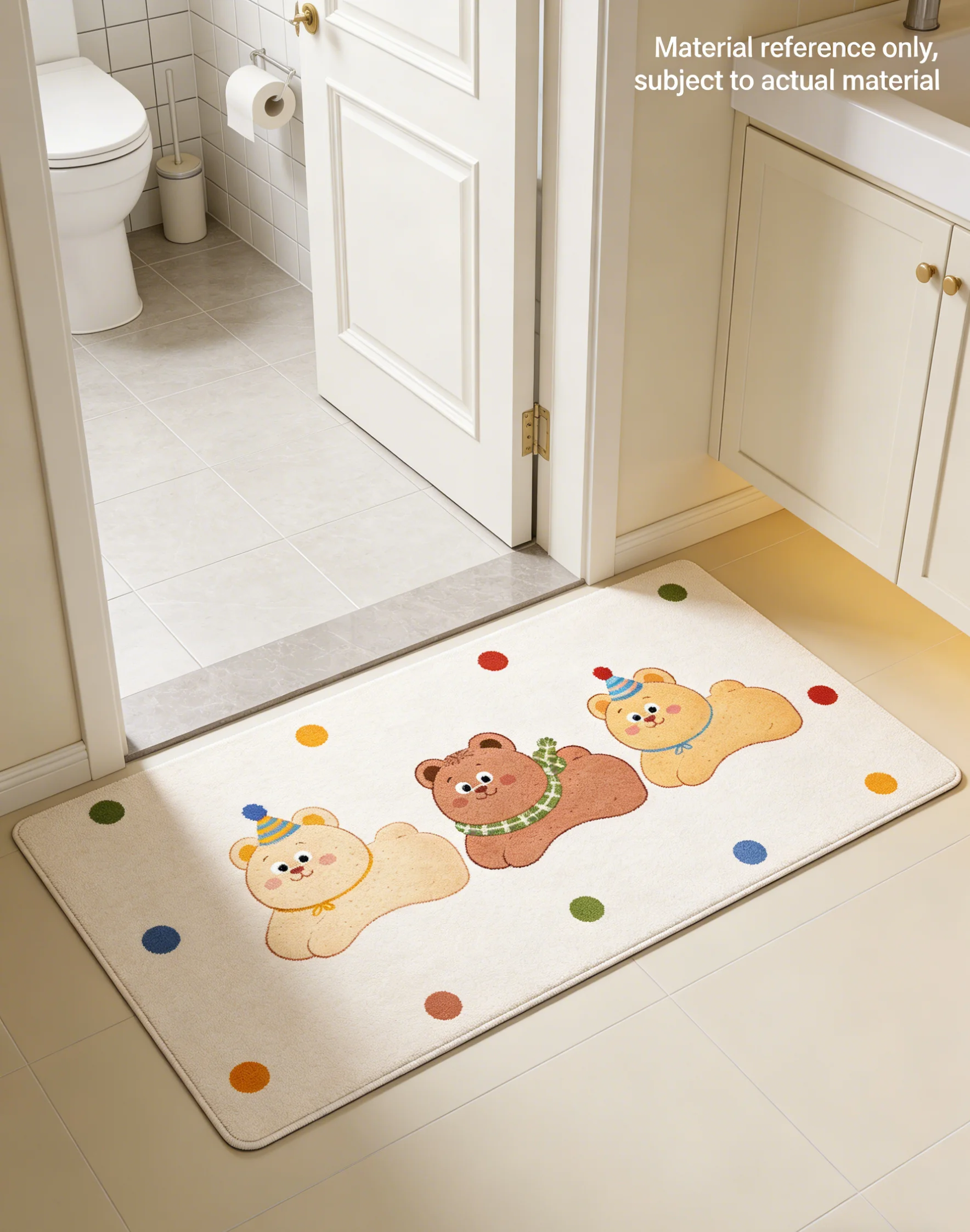 Non-Slip Kids' Plush Rug, Soft Machine-Washable Cartoon Mat, Perfect For Girls' Bedrooms, Playrooms Living Rooms