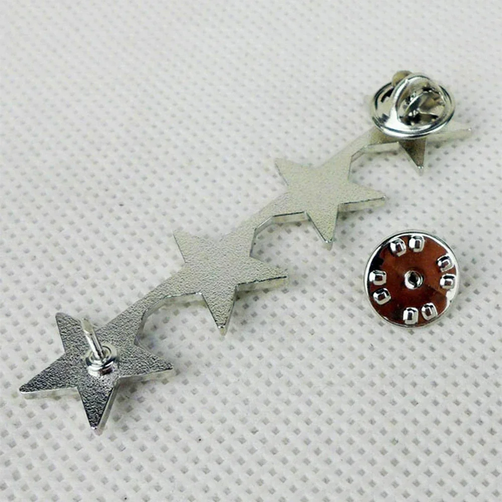 PAAR US ARMY OFFICIER 4 STERREN ALGEMEEN RANG VIER STERREN ZILVEREN METALEN INSIGNIA BADGE PIN