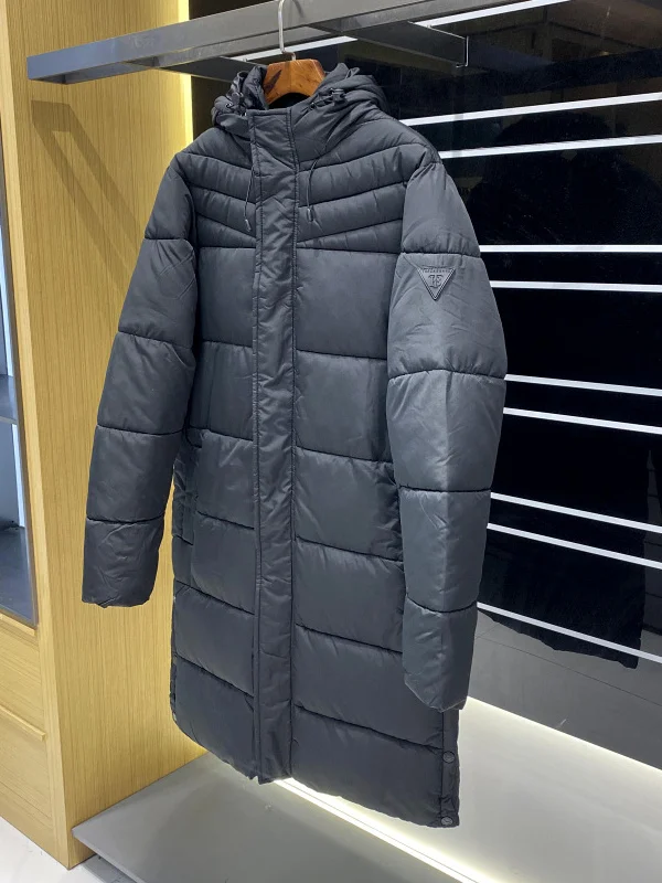 سترة من القطن الدافئ من Thiened للرجال كاجوال بغطاء للرأس طويلة من ألياف البوليستر عصرية للشباب مزخرفة بسحاب #2