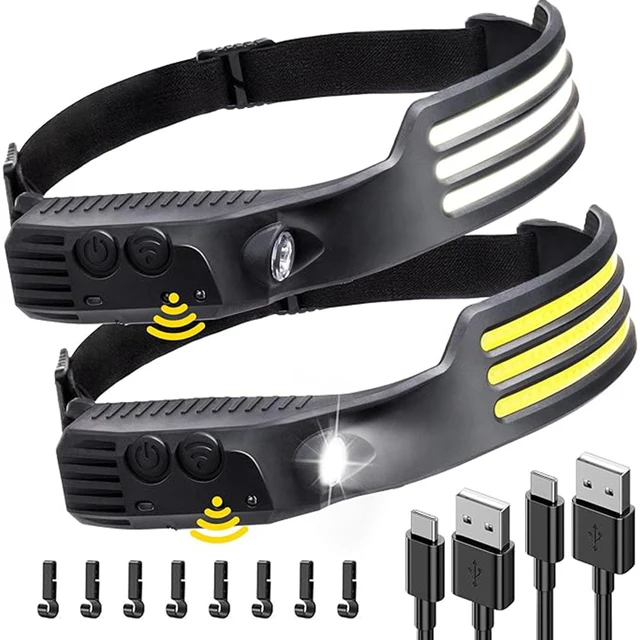 Potężna indukcyjna latarka czołowa LED COB ładowana przez USB latarka czołowa światło robocze na zewnątrz Camping światło wyszukiwania latarka czołowa wędkarska