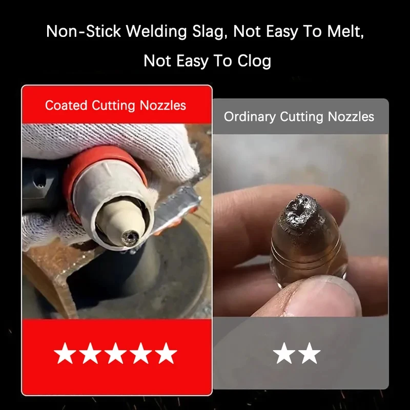 Coated Copper P80 Plasma Cutting Nozzle 1.1 1.3 1.5 1.7mm Durable Plasma Torch Tips Electrodes LGK Plasma Cutting Consumables