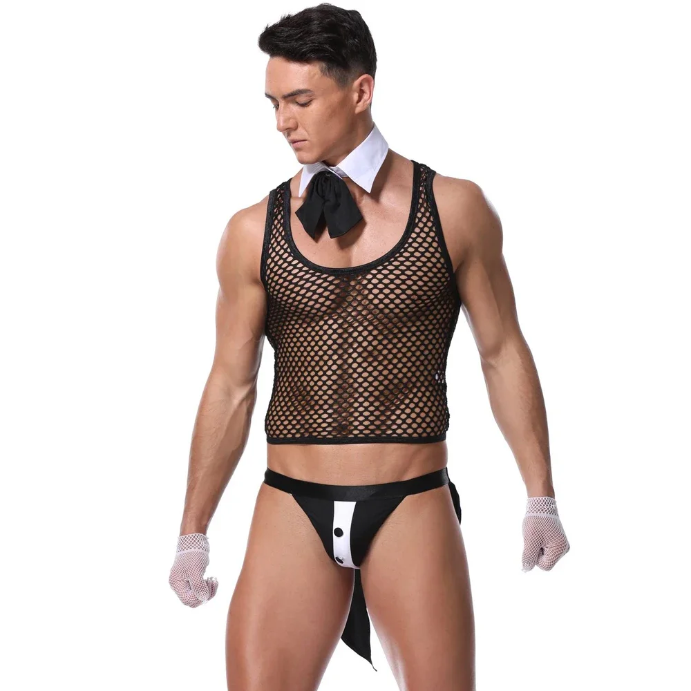 

Hot Erotic Men Sexy Waiter Outfit Cosplay Costume Men Maid Lingerie Cosplay Costumes For Sexy Men