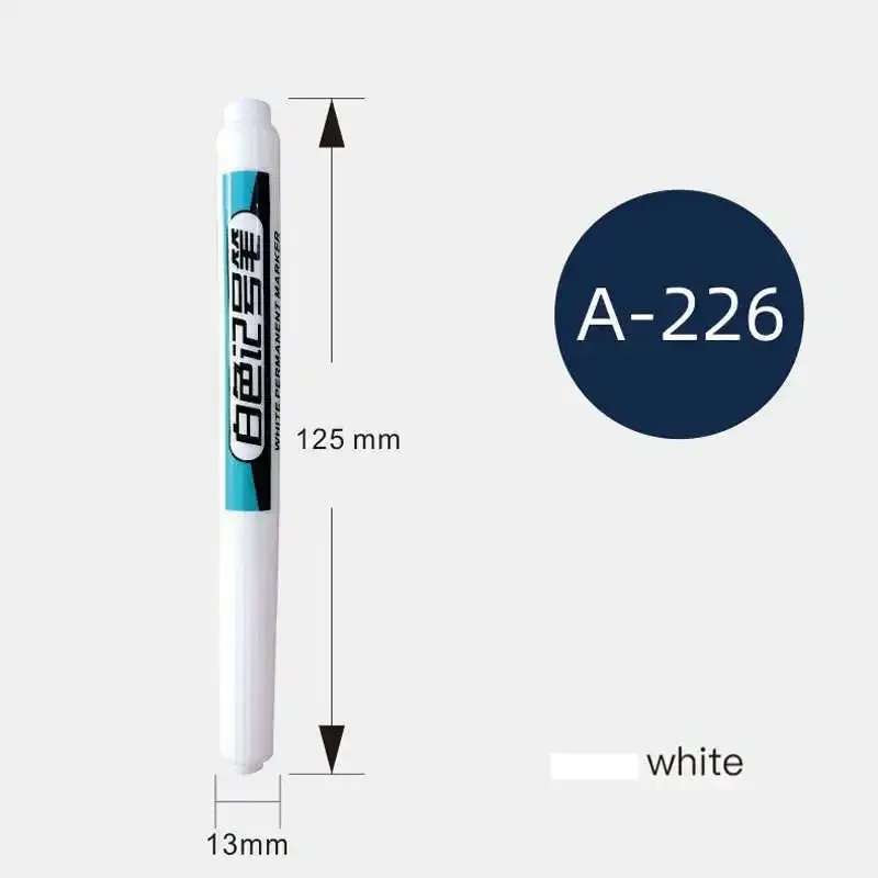 Imagem -06 - White Permanent Paint Pen Grupo Marcador de Buraco Profundo Madeira Rocha Plástico Vidro Pedra Metal Lona Cerâmica 0.7 mm 10 Pcs