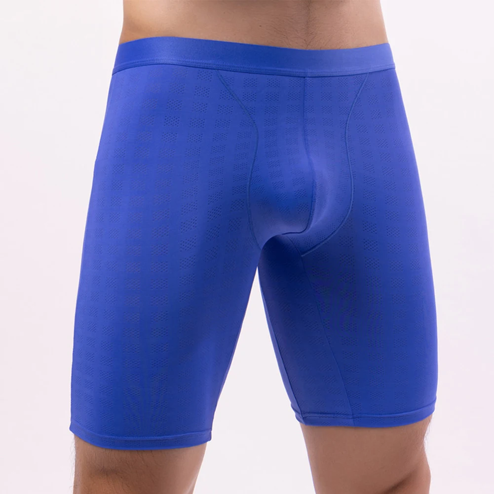 Male Mens Underwear Briefs Comfy Ice Silk Knickers Lingerie Long Leg Panties Plus Size Stretch Underpants Underwears