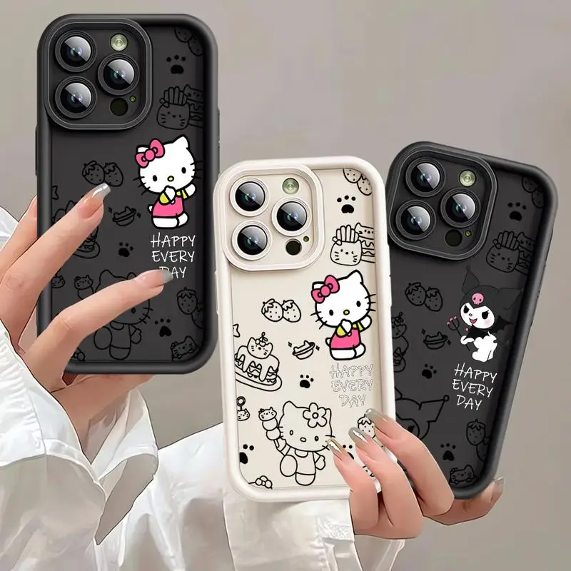 Sanrio Kuromi Hello Kitty Phone Case for Xiaomi Redmi 12 12C 13C 5G 13 4G A1 A2 Plus A3 Poco X3 NFC X3 Pro C50 C51 C61 Cover