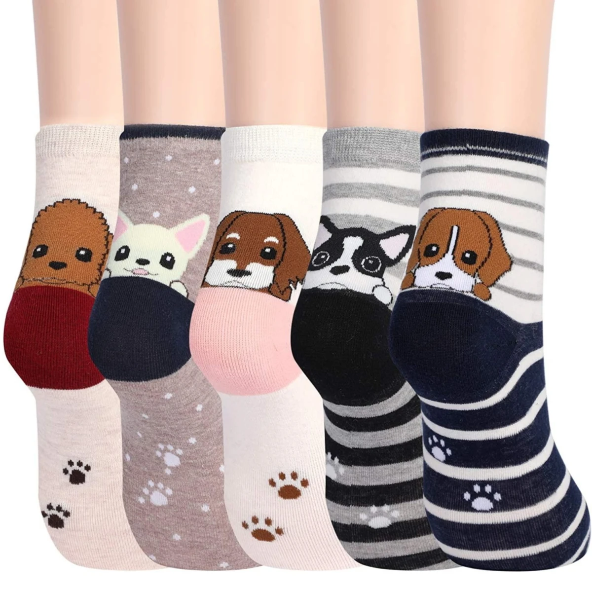 5Pairs Carton Cute Women Funny Socks Animal Socks Owl Sloth Gifts Dog Cat Sock Yami Kawaii Japanese Harajuku Anime Socks Ankle