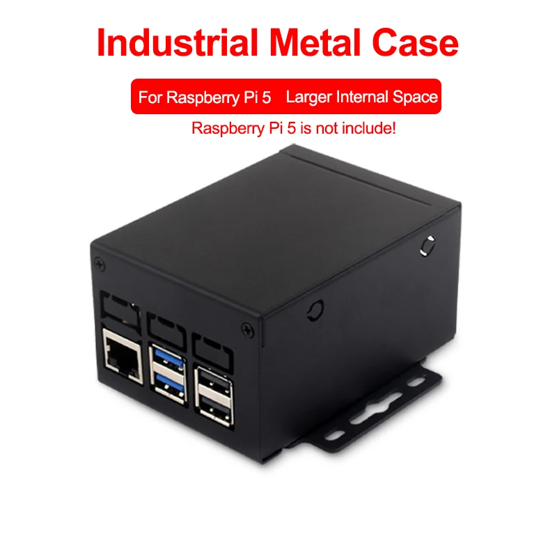 Industrial Grade Metal Case, D Suporte, Instale Cooler, Ple, PoE, Hard, Shell Protetor para Raspberry Pi 5