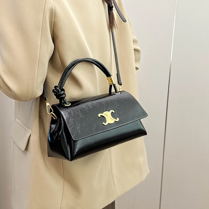 

Genuine Leather Box Bag, Unique Monogram Shoulder Bag for Women, Vintage Floral Crossbody Purse, Small Top Handle Bag