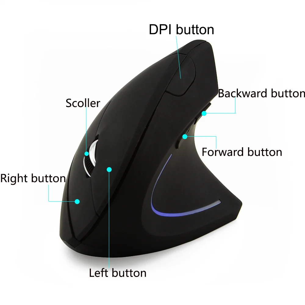 

USB Wireless Mouse 3200DPI Ergonomic Vertical Mouse Office Wired Optical Computer Mause Wrist Healthy For Laptop PC Gamer Mice