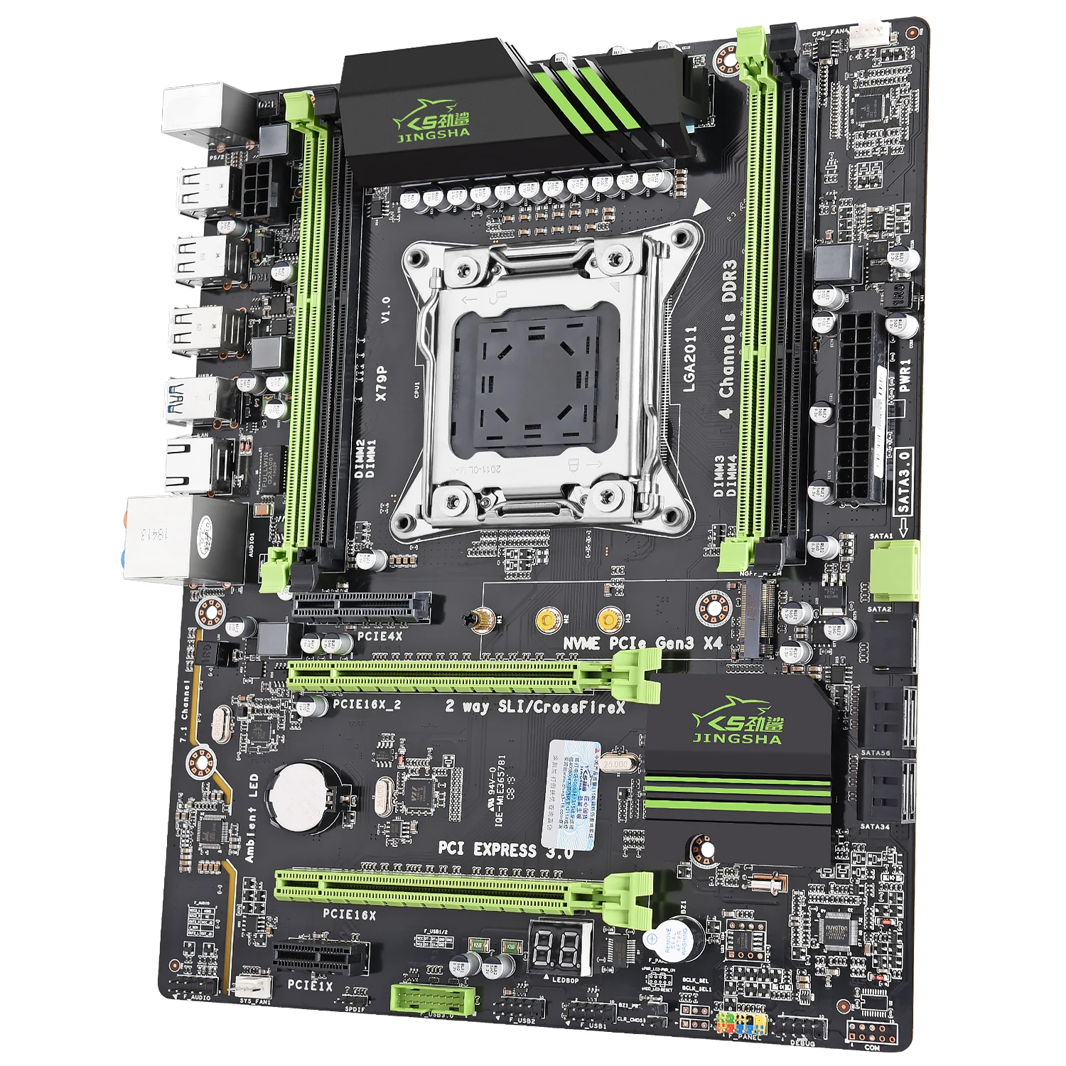 X79 P Motherboard LGA2011 Support Xeon E5 CPU DDR3 RAM 1600Mhz Four Channels ATX