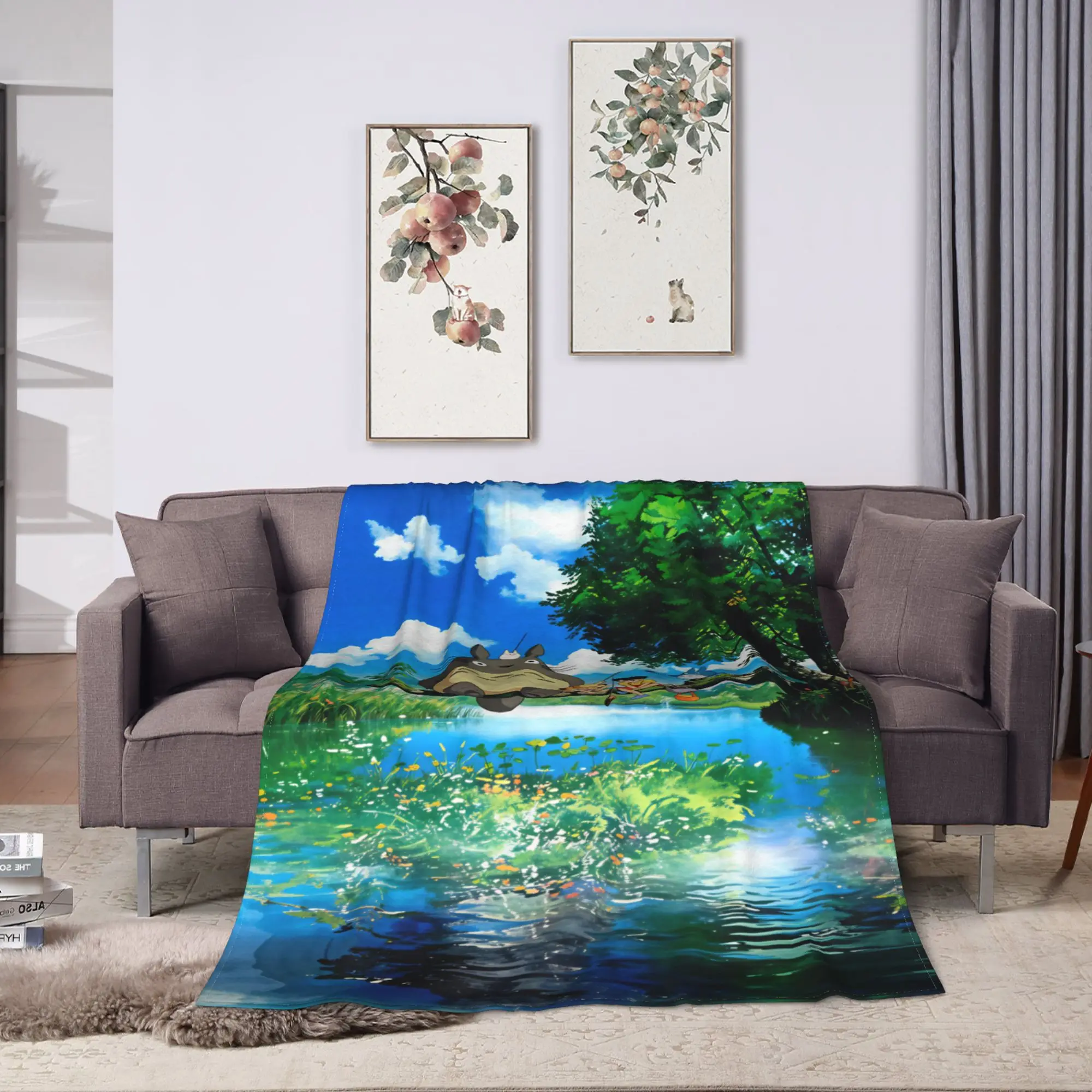 Warm Blanket Travel  Totoro Throw Blanket  Flannel Bedspread For Couch Bed Fashion Sofa Bed Cover