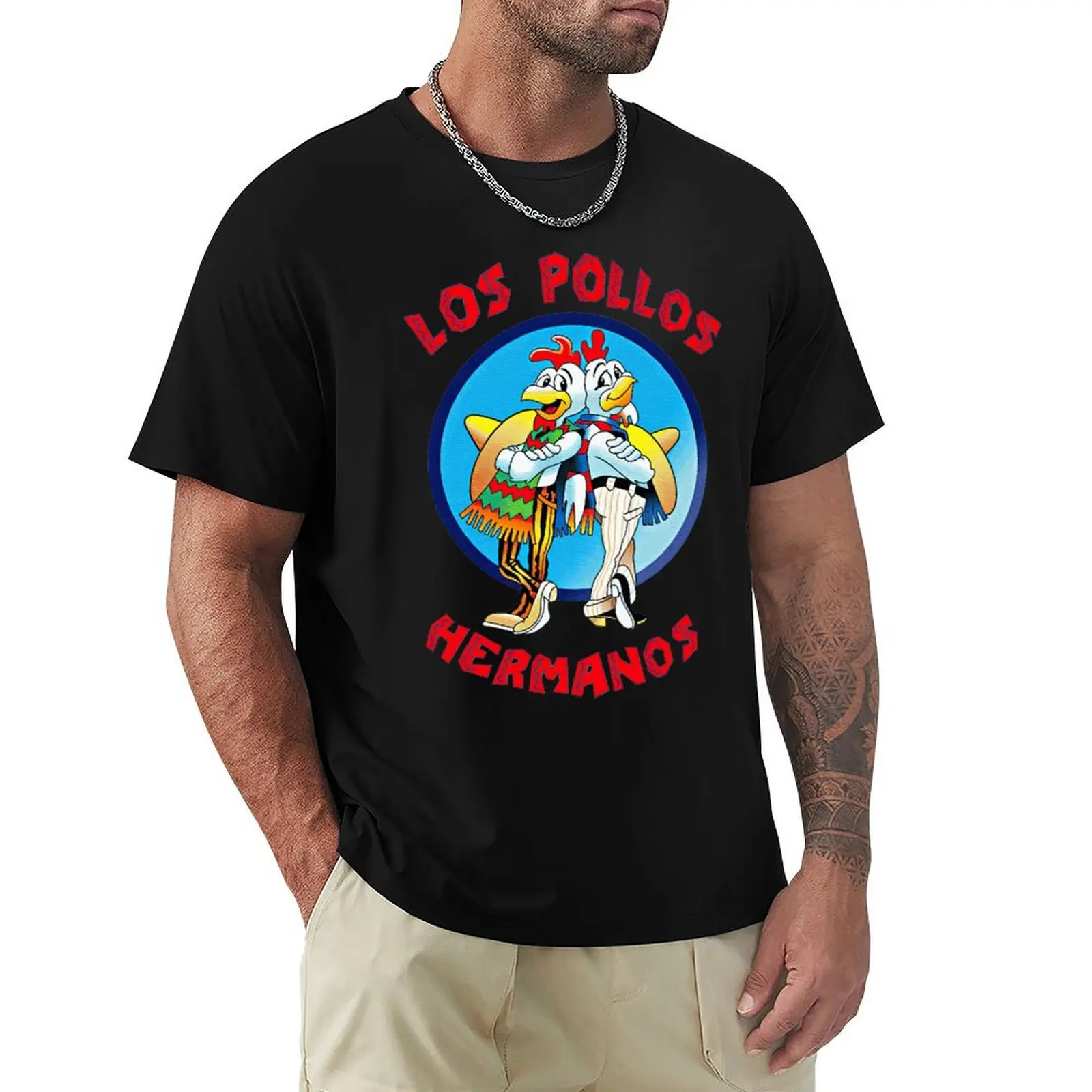 

Los Pollos Hermanos Cool And Funny Short Sleeved Casual Fashion Cotton T-shirt Tee Shirts