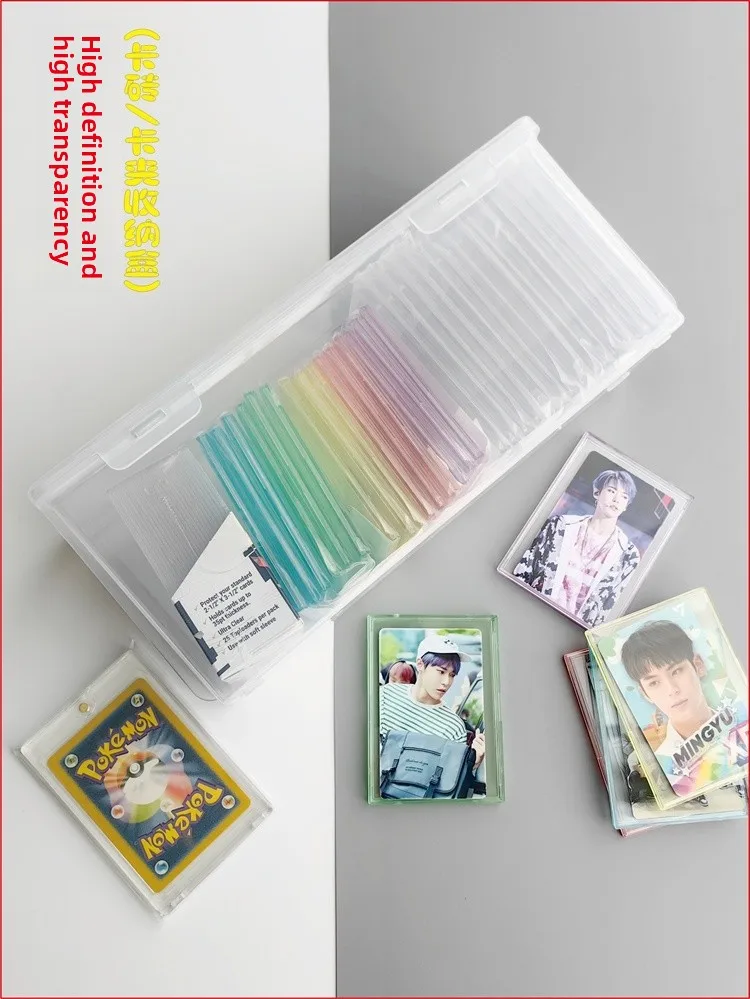 

Transparent Dustproof Card Storage Box Bri Holder Card Display Case Protective Film for Tabletop Games Accories