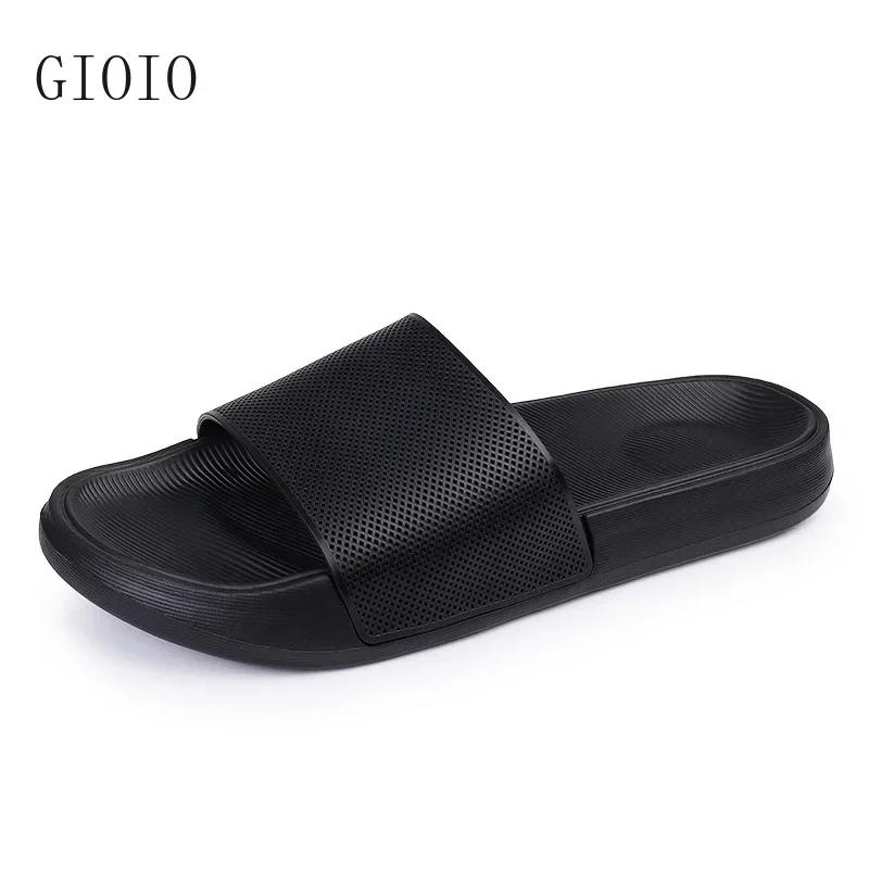 GIOIO Summer Lovely Solid Color Home Slippers For Women Men Non-slip EVA Bathroom Slides Females Concise Light Sandals Couples