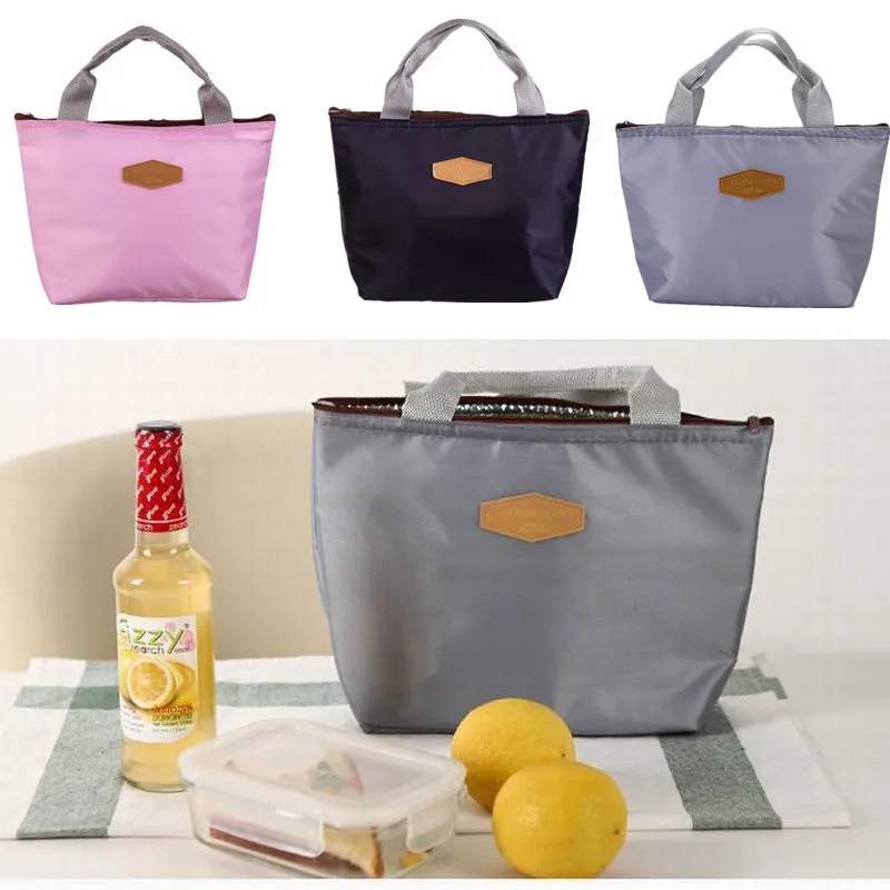 Portable Lunch Bag Waterproof Insulation Bag Picnic Lunch Box Storage Bag Portable Bento Bag 6 Colors School Food Storage Bags