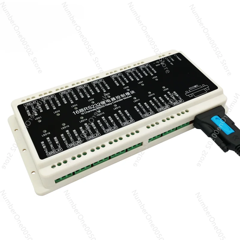 New 16-Way RS232 Serial Port Relay Control Panel Smart Home Switch Computer Connection PLC Industrial Control