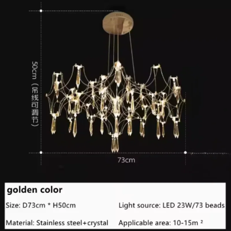 Noordse luxe kristallen kroonluchter Gypsy Firefly kristallen kroonluchter woonkamer villa duplex trap Dandelion hanglamp