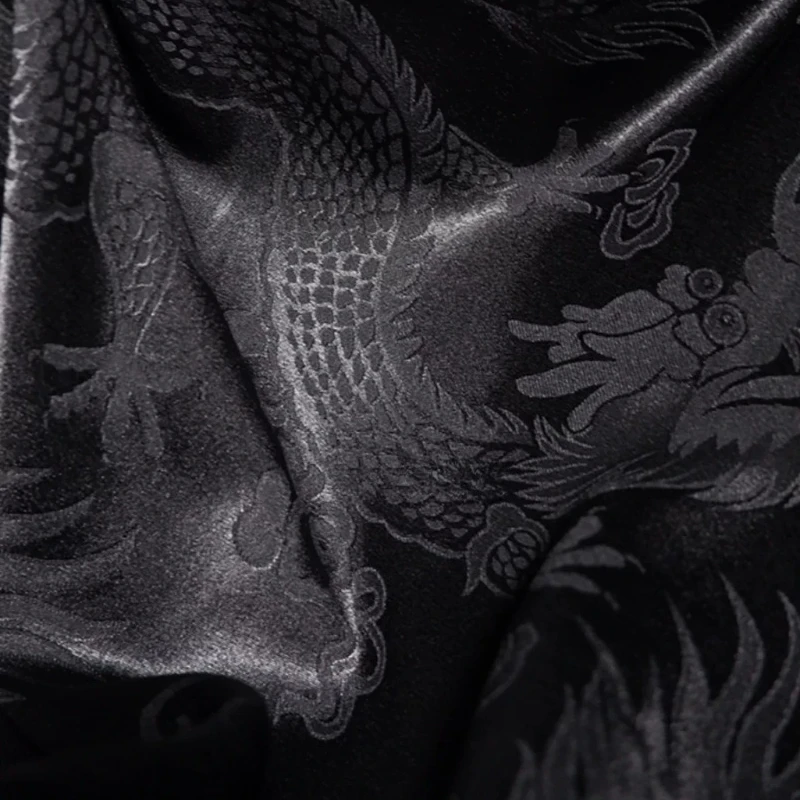 Jacquard Fabric Dragon Pattern Summer New Faux Satin Soft Chinese Vintage Creative Niche for Designer DIY Sewing Accessories