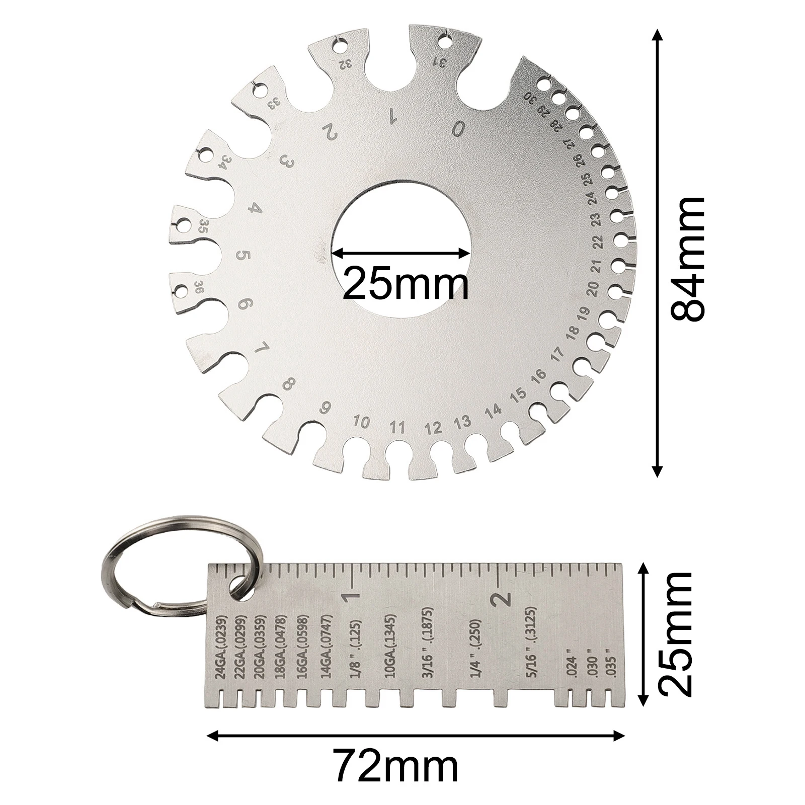 For Tool Preparation As Pictures Show Metal Sheets Measurement Tool Clear Scale Wire Gauge Tool Stainless Steel Tool