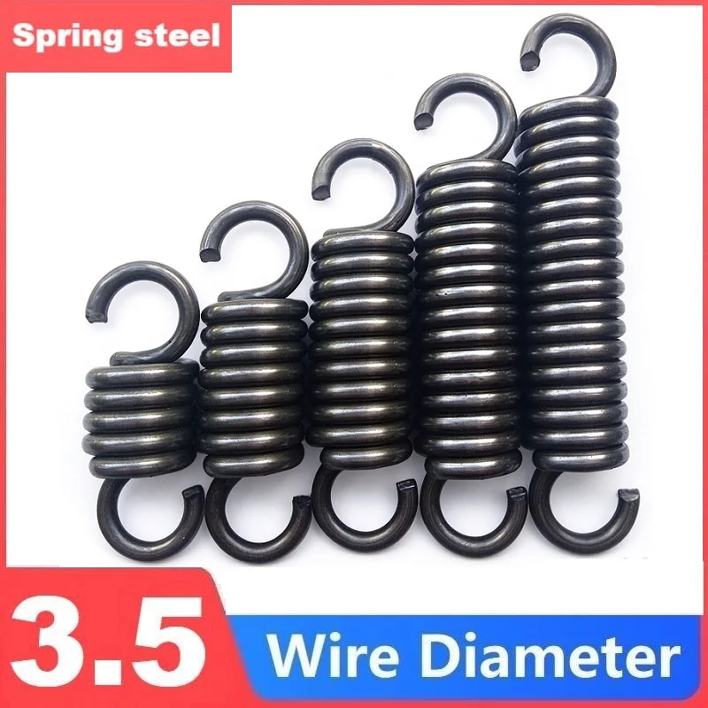Spring Steel Single Hook Spring, Tension Spring, Wire Dia 3.5mm, Outer Dia 20/25/30mm, Length 80/100/120/180/200/220/250/280/300