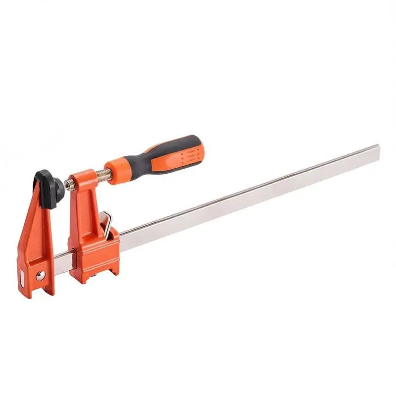 

Bar Clamps for Woodworking, 2-Pack 6 inch and 2-Pack 12 inch, Lockable F-Clamp with 600 lbs Load Limit, 2-1/2 inch Depth, Cast Iron and Carbon Steel, Wood Clamps for Woodworking Metal Working