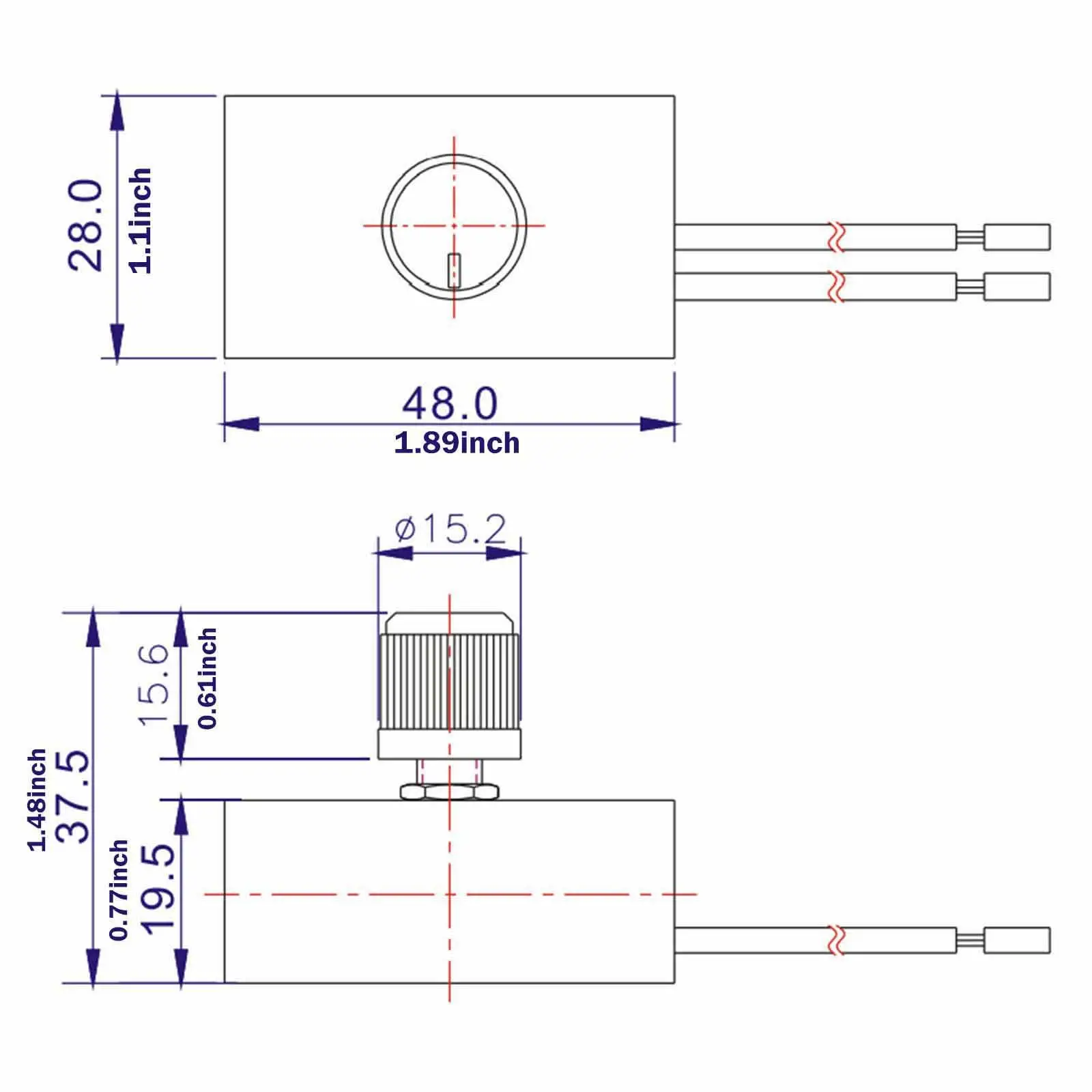 Dimmerlichtschakelaar Dimcontrole 240V Compact Anti Flicker voor auto's, boten