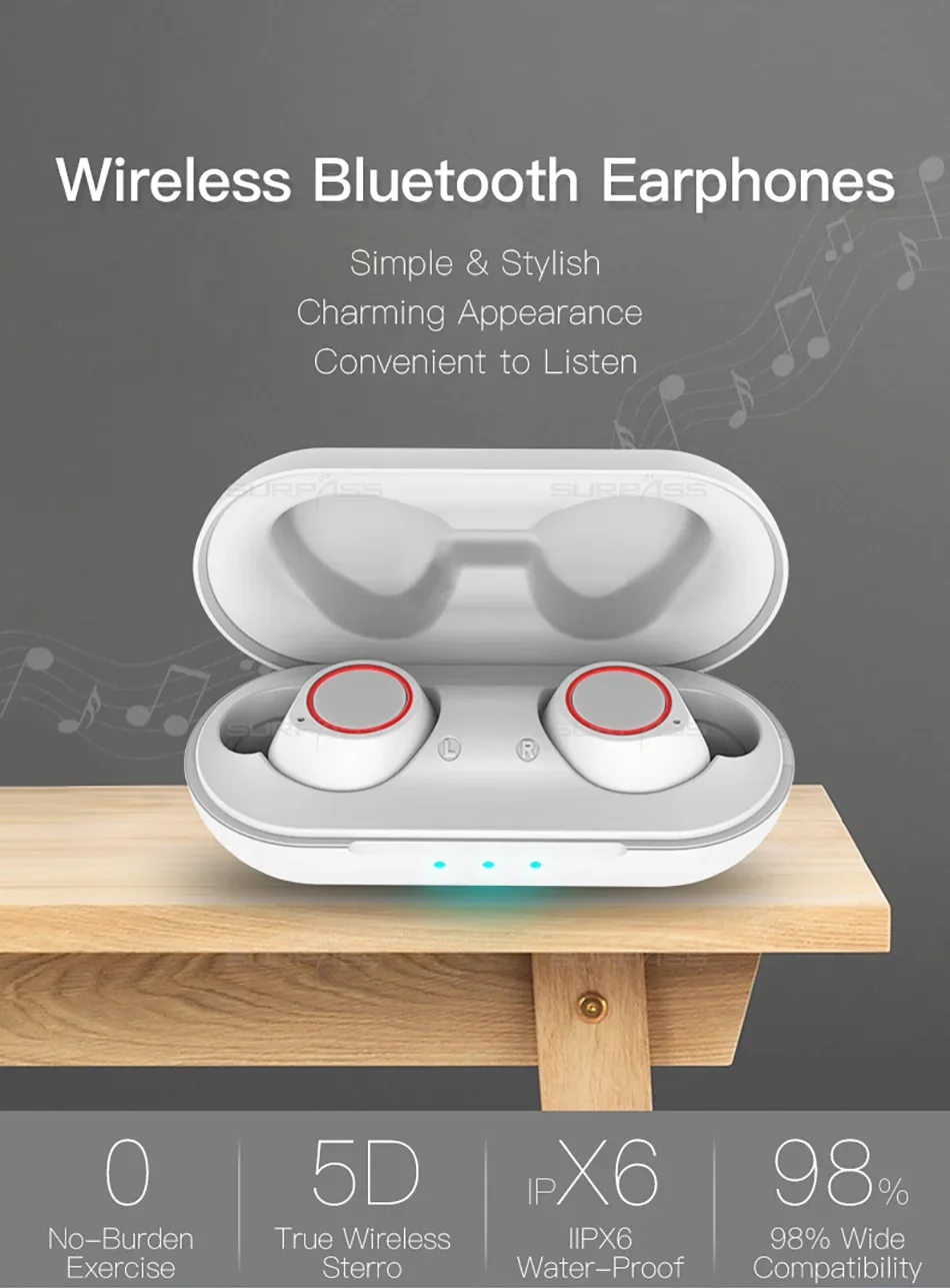 NEW Bluetooth 5.0 Headset TWS Wireless Earbuds Bluetooth Earphone For Mobile Phone Video Game Sport