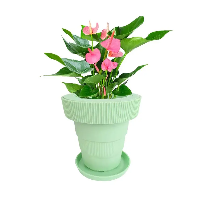 

Flower Pots Self-Watering Planter Rubber Cactus Water Storage Plant Pot Water Storage Planter With Knob To Control Drip Rate