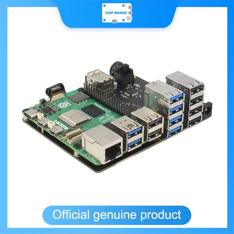Geekworm X1013 PCIe to 10-Port USB Hub Shield, Expansion Board Compatible with Raspberry Pi 5