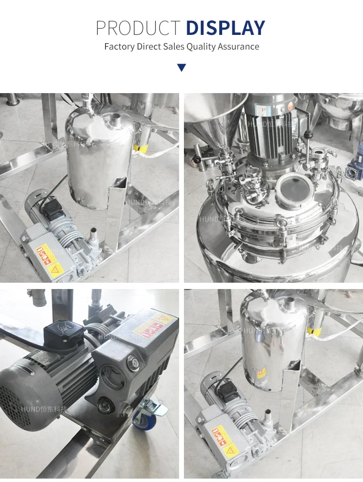 Ss304/316L mixing tank vacuum liquid emulsify homogenizer tank with electric heating  body lotion face cream making machine