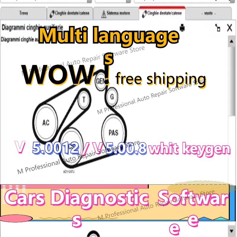 WOW 5.00.12 diagnostics Software 5.00.8 R2 + Kengen French Spanish Polish Italian Serbian German Polish Dutch Czech Portuguese