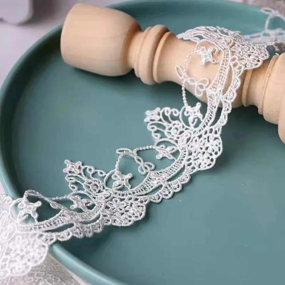 

15 Yard Black/White Embroidery Lace Fabric Floral Design Openwork Pattern Openwork Lace Trim Circular Shape