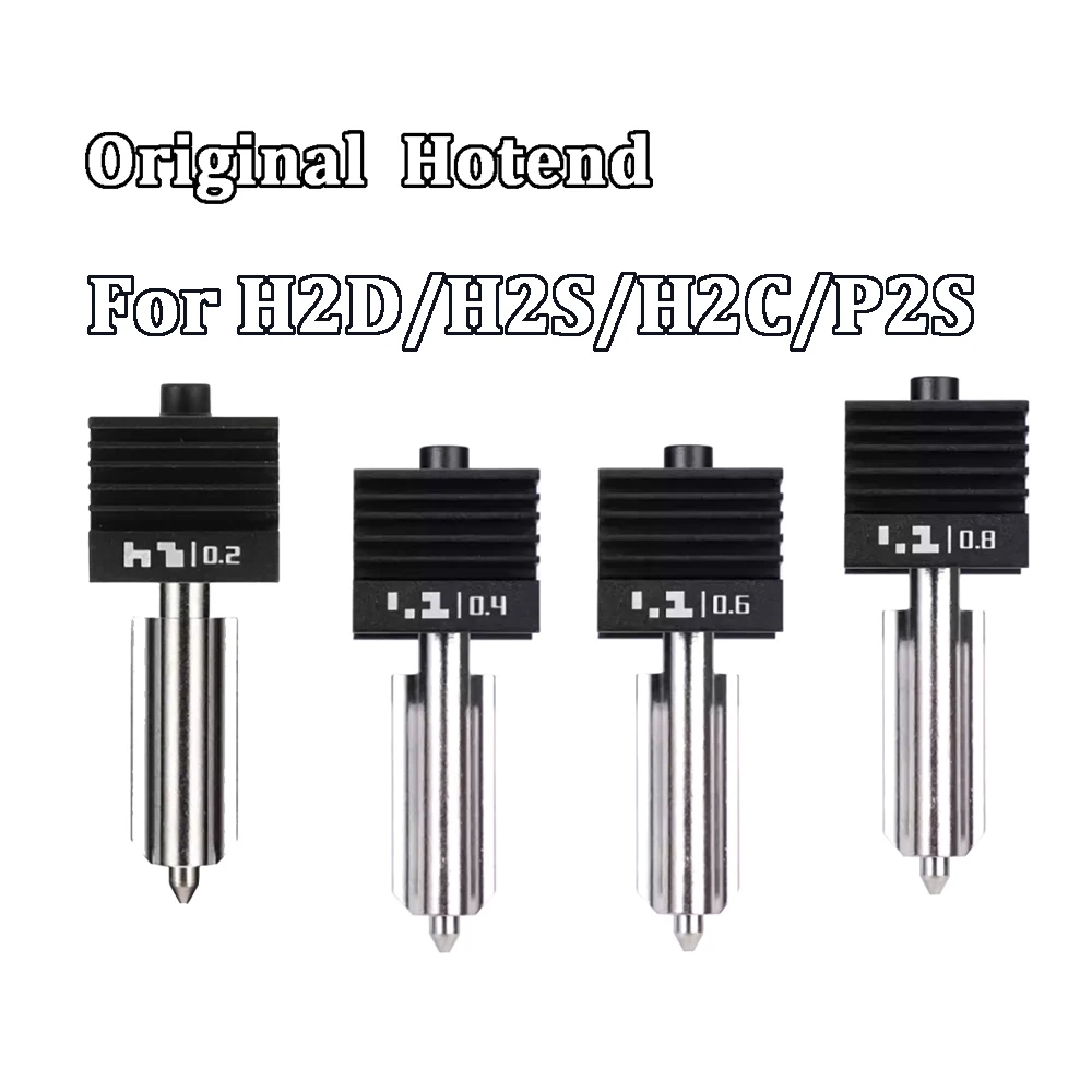 

Original Hotend Bambu Lab P2S H2S H2D H2C Hotend 0.2/0.4/0.6/0.8mm Stain steel Hardened steel Hotend For Bambu A1/A1 Mini