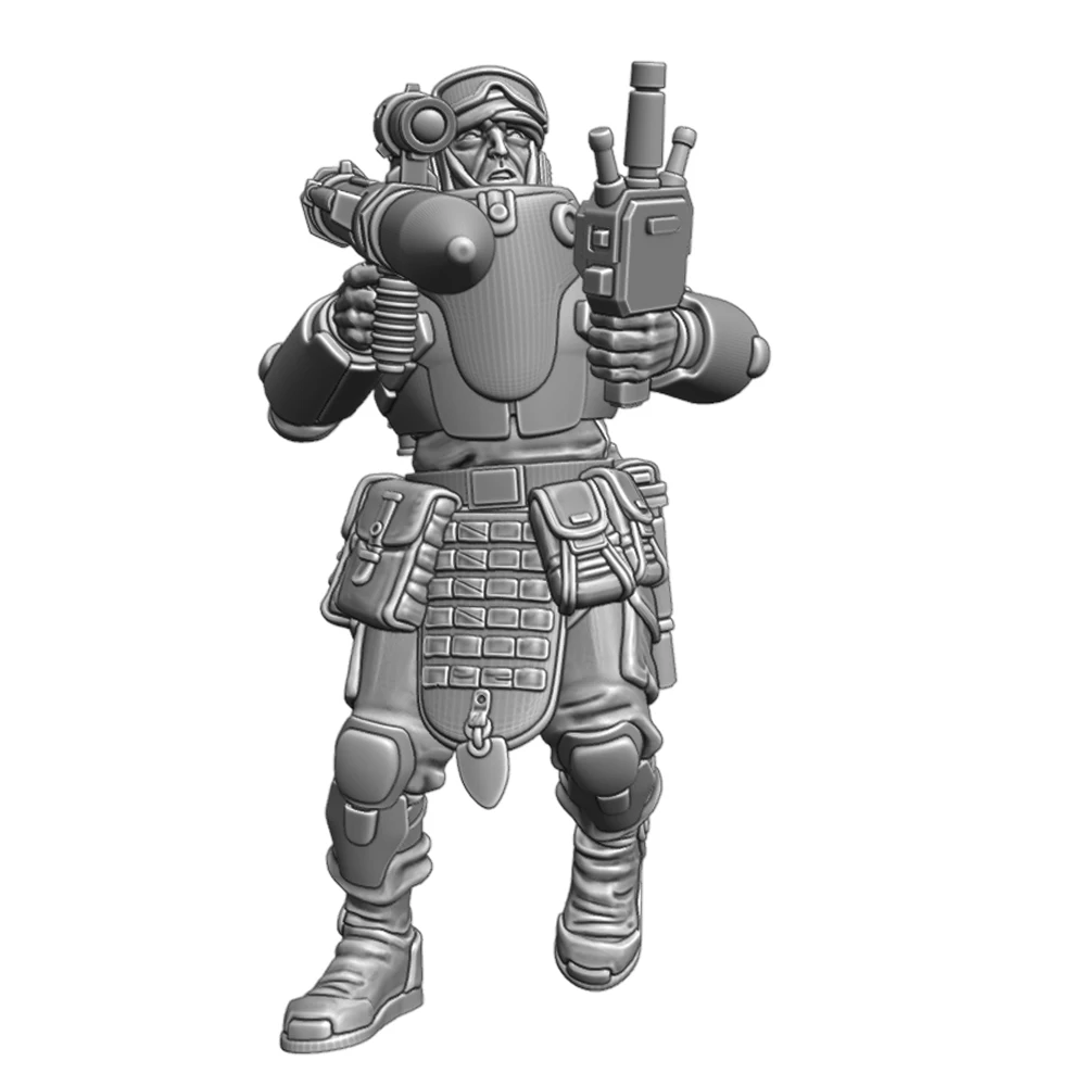 55mm 3D Stampa Modello In Resina Statua Razzo Shell Guerriero Non Verniciato Modello Kit Smontato Gk Figure In Miniatura Giocattolo Da Tavolo