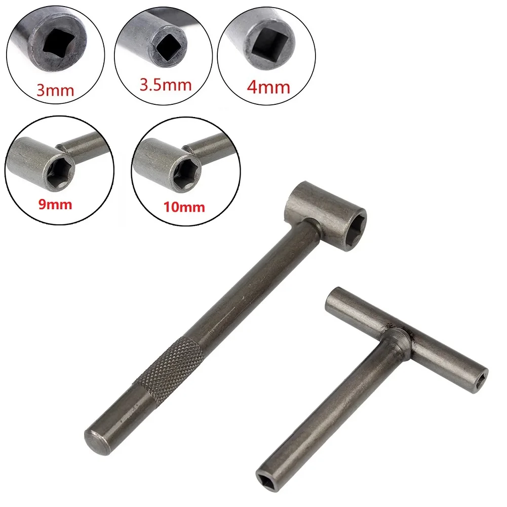 T Type Wrench 3/3.5/4/9/10mm Valve Screw Clearance Adjusting Spanner Square Hex Hexagon Hole Adjusting Wrench Repair Tool