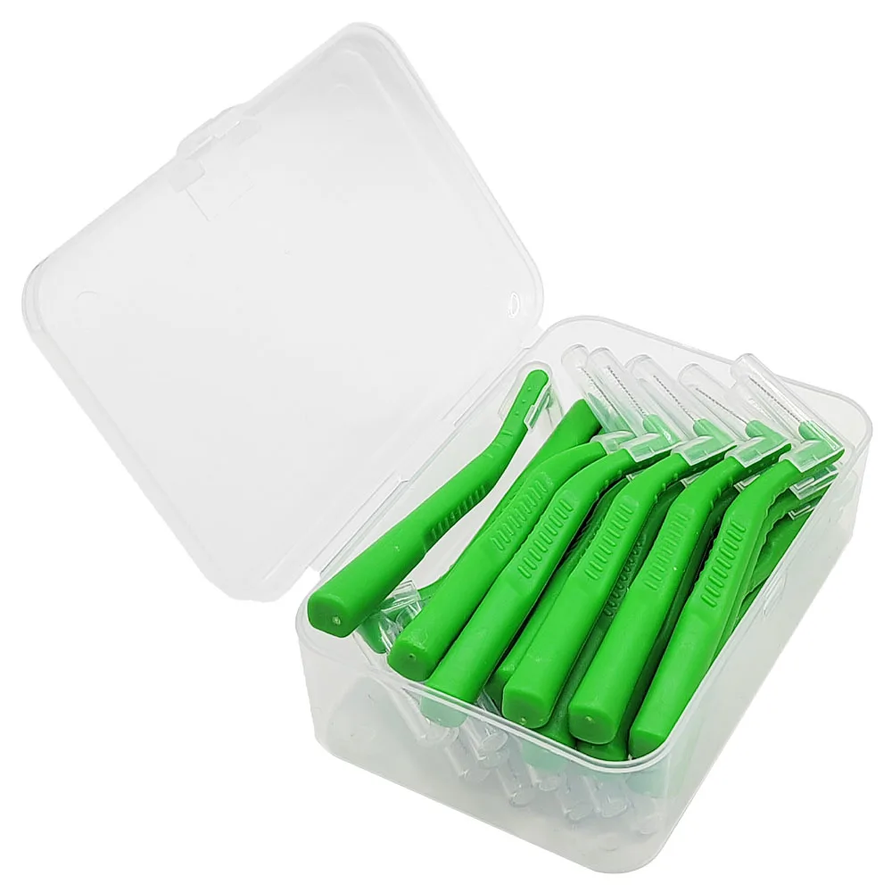 AG 20pcs/Box  Interdental Brush For Dental Orthodontics Clean Between Teeth Cleaning Tools Soft Mini Brush With Dust Cover