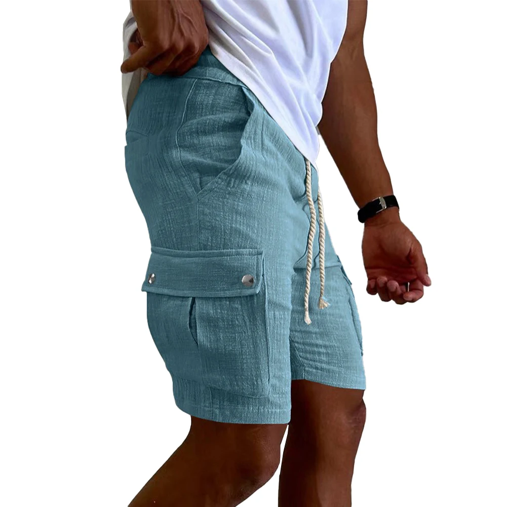 Hot Stylish Brand New Shorts Sports Elastic Waist Gray Khaki Light Gray M-3XL Shorts Solid Color Sports Summer