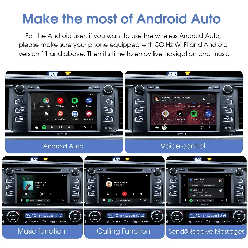 Kit de atualização multimídia decodificador de atualização de tela OEM para Toyota Touch2/Entune2.0 System 2014-2019 Wireless CarPlay Android auto