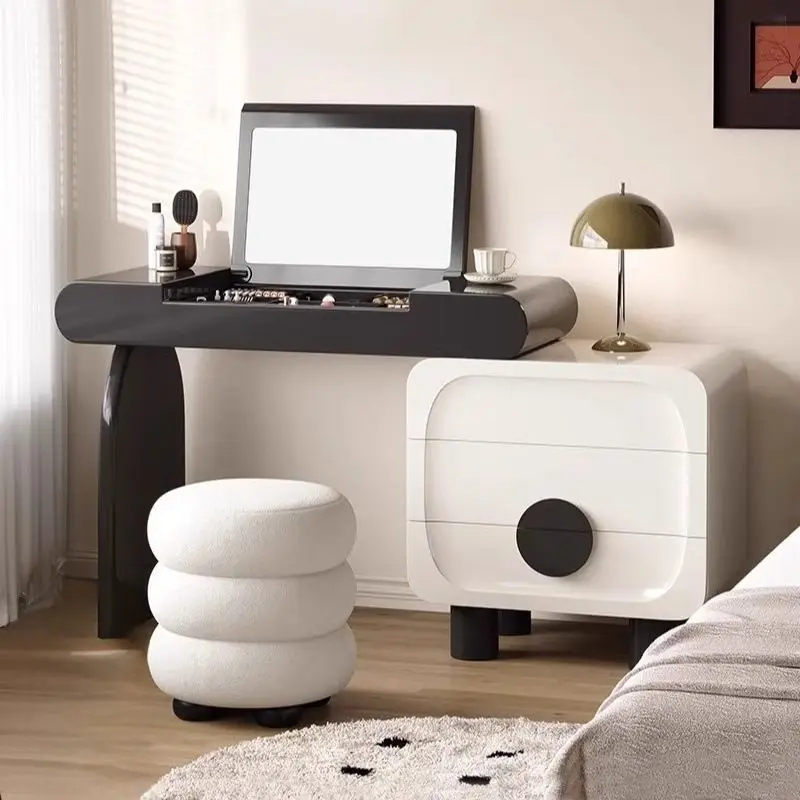 Medieval panda dresser, solid wood dresser, chest, integrated bedroom, retro apartment, flip-top makeup