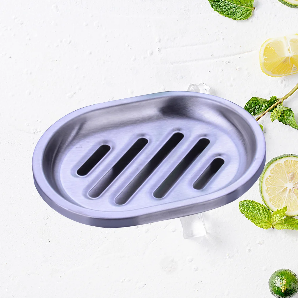 

Stainless Steel Double Layer Soap Dish Holder Bathroom Container Box Hollow Soap Rack Kitchen Organizer Drainage Design