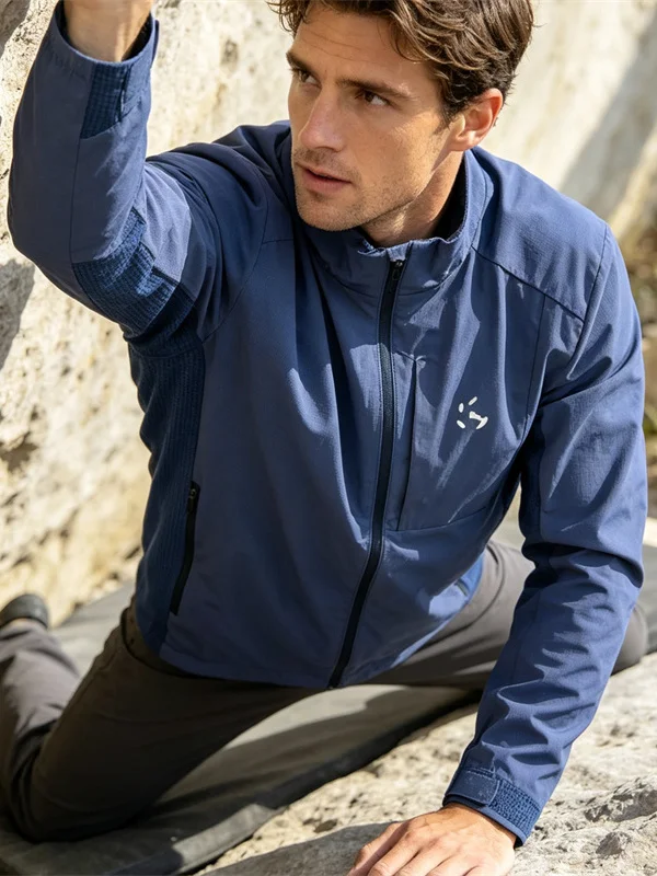 Functional Windproof Outdoor Softshell Jacket Unisex Spring Autumn Mesh  Long Sleeve Stand Collar Polyester Fiber